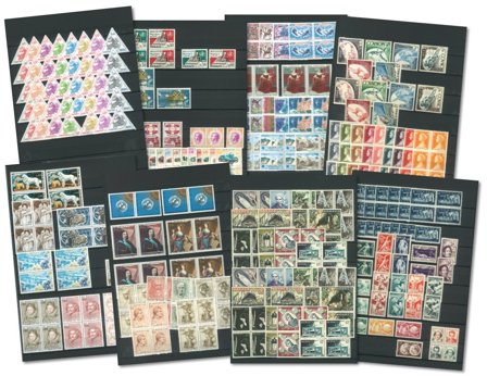 Monaco - Samling i indstiksbog 1948-1977, postfrisk og stemplet