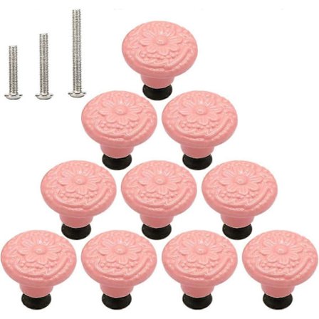 10 st Skåpknoppar Glansig Keramik Byrå Svamp Bord Lådskåp Drag Möbel DIY Garderob Enfärgad Vintage Handtag LJA