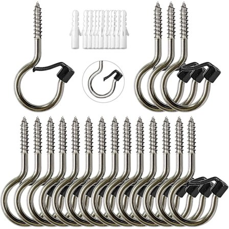 Q-kroker for utendørs lyslenker Sikkerhetsskruekrok Hjem Julelys Hengekroker for garasje Nyttårsfest Utendørs ledningsfe lys