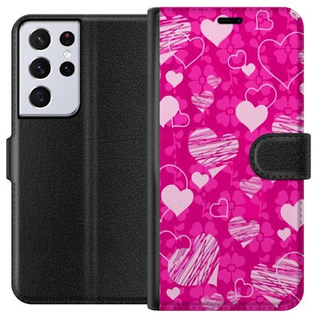 Yhteensopiva Lompakkokotelo Samsung Samsung Galaxy S21 Ultra 5G PopSydänKuviointi