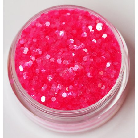 Negleglitter - Hexagon - Jelly pink - 8ml - Glitter