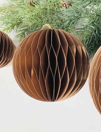 Trend Design Julekule Papir Brun Ø12,5cm