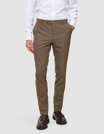 Shaping New Tomorrow - Essential Suit Pants - Saddle Brown Melange - Slim Fit - Herr - Storlek 38/32