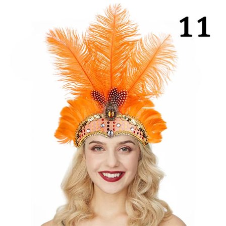 Nyt hårbånd til fest, dans, optræden, farverigt fjerhårbånd, julehovedbeklædning