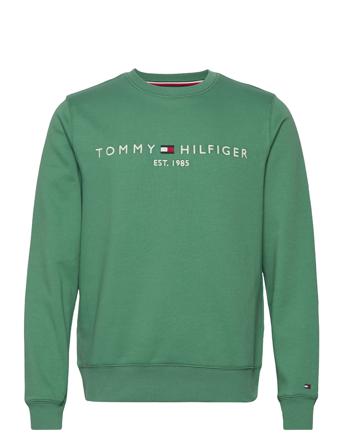 Tommy Logo Sweatshirt Sweat-shirt Tröja Grön Tommy Hilfiger