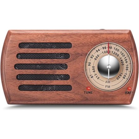 Retro-radio, Vintage-tyyliin klassinen mini-puuradio kotiin, toimistokokoukseen, ulkoiluun, lahjaksi