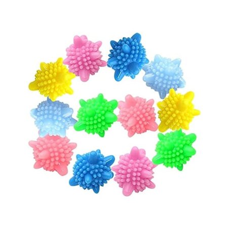 Tvättboll Tvättboll för Tvättmaskin Tvättboll Plast Torkbollar Återanvändbar Torkboll, Slumpmässiga Färger 6cm 12st