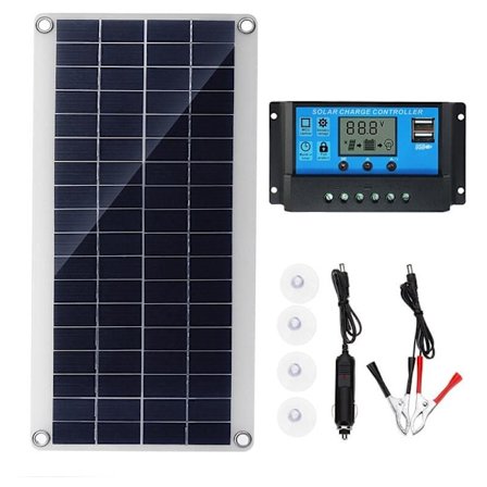 300W 12V Solpanel, Solpanel Kit, Batteriladdare Kit med 20A Solcellsladdningsregulator för Husbil, Yacht, Utomhus, Trädgård, Belysning