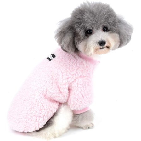 Små Hundeklær Yttertøy Vinter Fleece Varm Valpejakke Klær Chihuahua Genser Kjæledyr Katt Hundeklær Gutter Jenter Pullover Rosa S