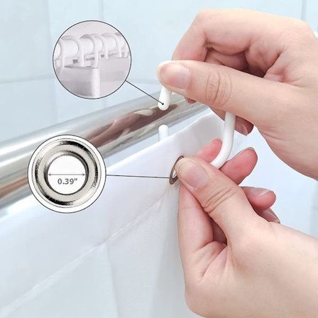 Tropical Plant duschdraperi, med 12 plastkrokar