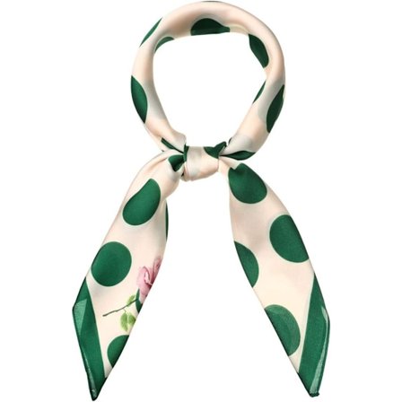 70cm Firkantet Silketørklæde med Polka Dots til Kvinder - Hals, Hoved, Hår