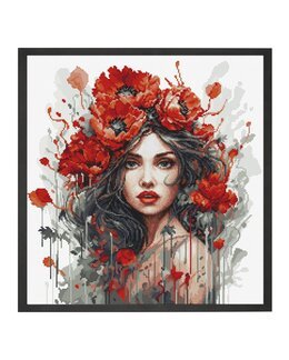 Stickpackung Mädchen mit Mohn - Luca-S