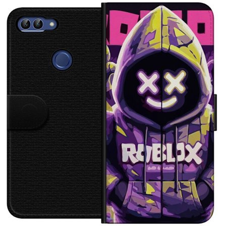 Yhteensopiva Lompakkokotelo Huawei Huawei P smart Värikäs Roblox-inspiroima hupparihahmo neoneilla ja maskilla, digitaalinen peli-illustraatio täyd