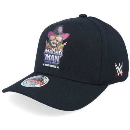 Mitchell & Ness - Svart adjustable Keps - Macho Man Logo Randy Savage Black Adjustable @ Hatstore