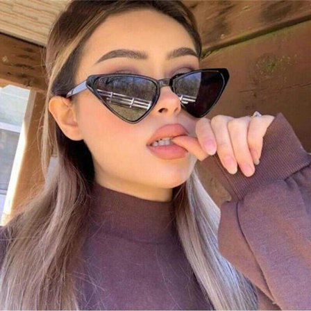 Women Cateye Sunglasses Luxury Vintage Style Triangle Frame Sun Shades UV400