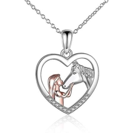 flickor och hästar halsband flickor Sterling silver smycken gåvor - Perfet
