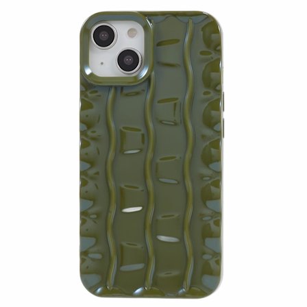 För Iphone 13 Soft Tpu Case 3d randigt mönster Anti-halk bakre cover
