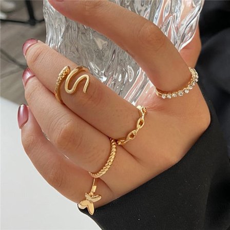 Fashion damring öppen ring ledring lillfinger ring set Amazon