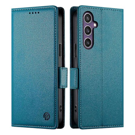 DF-010 Samsung Galaxy S25+ -jalustakotelo PU-nahkainen lompakkopuhelinkuori - Mustanvihreä