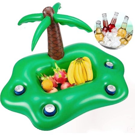 Uppblåsbar palm, poolbricka, uppblåsbar flytande poolbar, poolboj, pool flytande