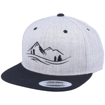 Wild Spirit - Grå Keps - Nature Lines Heather Grey Snapback @ Hatstore