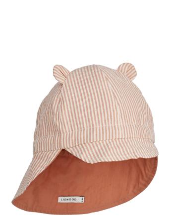Gorm Reversible Seersucker Sun Hat Solhatt Korall Liewood*Betinget Tilbud