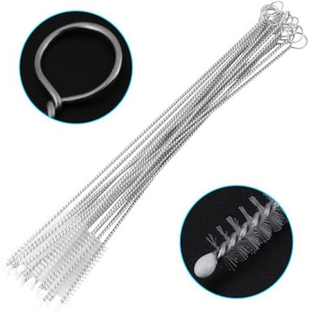 20 stykker guidebørste rustfritt stål sugerør børste spiral myk