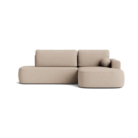 Monza Chaiselongue-Schlafsofa, rechts | Stauraum, Loop Beige, elegantes Design, stilvolles Ecksofa mit Bettfunktion, praktische Lösung, 90cm