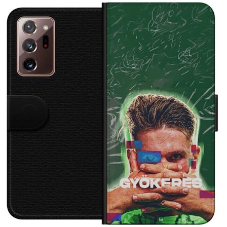 Yhteensopiva Lompakkokotelo Samsung Galaxy Note20 Ultra Lamine Yamal Barcelonan pelipaidassa, jossa on neonvaloja ja punaisia ja sinisiä salamoita dra