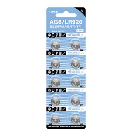 10 stk. 1,55V AG6 SR920SW SR69 alkaliske knapcellebatterier til lommeregnere og ure