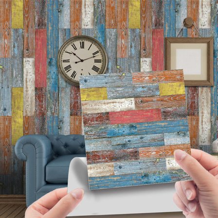 Imitert skinn flis klistremerke vintage imitert tre korn gulv