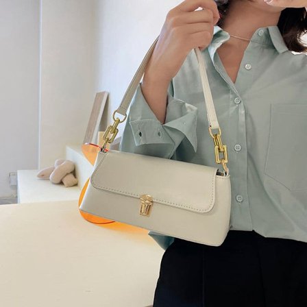 Baguette väska damväska enfärgad enkel axelväska