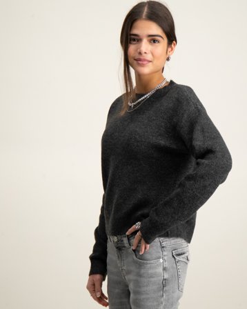 LMTD NLFLODET LS SHORT KNIT Gris Pulls Fille - Kids Brand Store