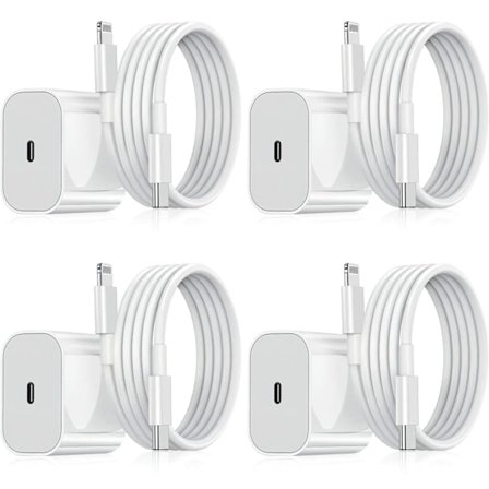 iPhone Lader - Hurtiglader - Adapter + Kabel 20W USB-C Hvit 4-Pakning iPhone(NT) 4-Pakning iPhone