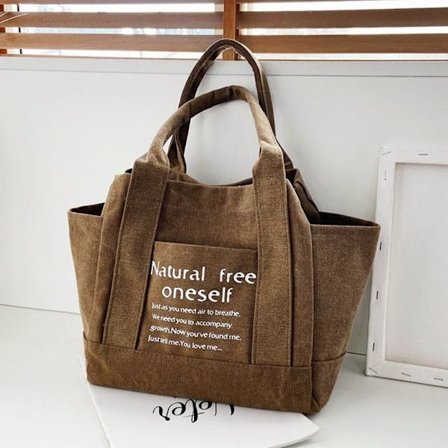 Naisten Canvas Olkalaukut iso Kapasiteetti Muoti Käsilaukut KHAKI