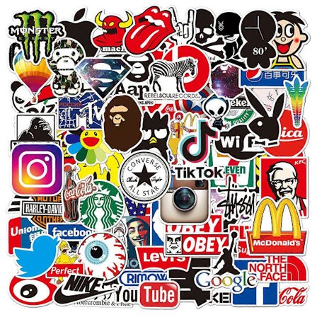 100 stk. Mode Graffiti Klistermærker Vandtæt Laptop Bagage Skate multicolor