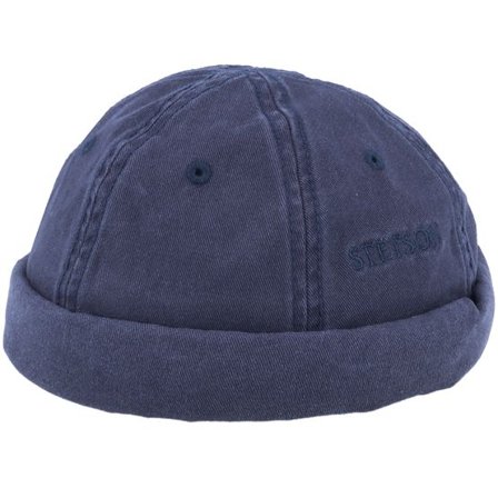 Stetson - Blå docker Beanie - Cotton Navy Docker @ Hatstore