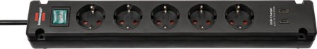 Brennenstuhl Bremounta extension lead with USBC charging sockets 5-way 3m
