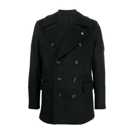 Lardini Double-Breasted Coats Sort, Herre Uldfrakker