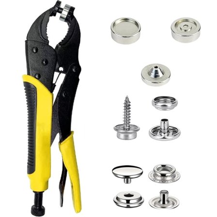 IC Heavy Duty Snap Fastener Tool Justerbar Tang Snap Fastener Fastgørelsesværktøj Indeholder 20 sæt 15 mm cover snap-fasteners