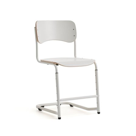 Student chair ELEVATE, adjustable height: 460-640 mm, white