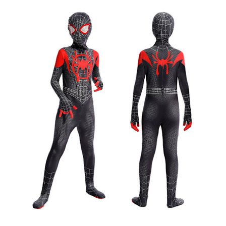 Spider-Man Halloween-kostyme for ungdom, polstret jumpsuit med maske svart rød 1 svart rød 1