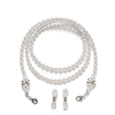 Hvit perlemaske snor briller streng holder helbredende perler øye