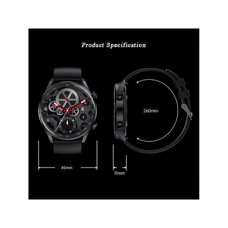 Smartklokke med hjertefrekvens, blodtrykksmåling, skritteller, Bluetooth-samtaler og meldingsvarsler R