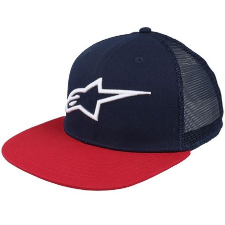 Alpinestars - Blå trucker Keps - Corp Navy/Red Trucker @ Hatstore