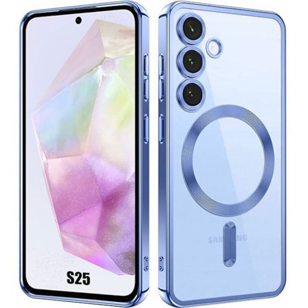 Coque för Samsung Galaxy S25 - Kompatibel med Trådlös Laddare - Blå - BOOLING