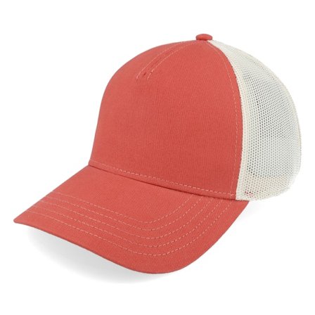 American Needle - Rouge trucker Casquette - Blank Brush Twill Valin Ivory/Nantucket Red A-Frame Trucker @ Hatstore