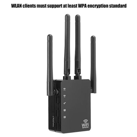 AC1200 Trådløs Repeater 2.4G/5G Router 1200Mbps Signalforstærker Extender 100–240V UK-stik