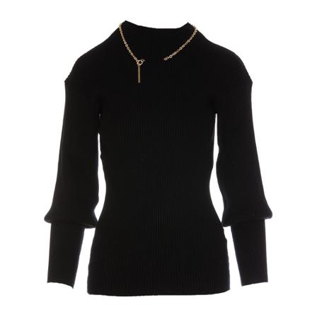 Simona Corsellini, Round-neck Knitwear Zwart, Dames, Maat:S