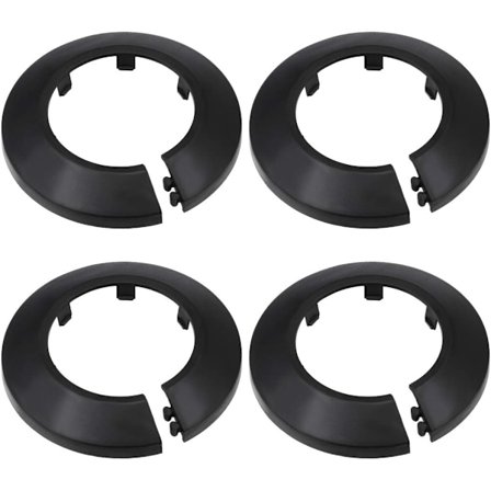 4 st 50mm Rörskydd Dekoration PP Radiator Rosett Vattenrör Väggskydd Svart